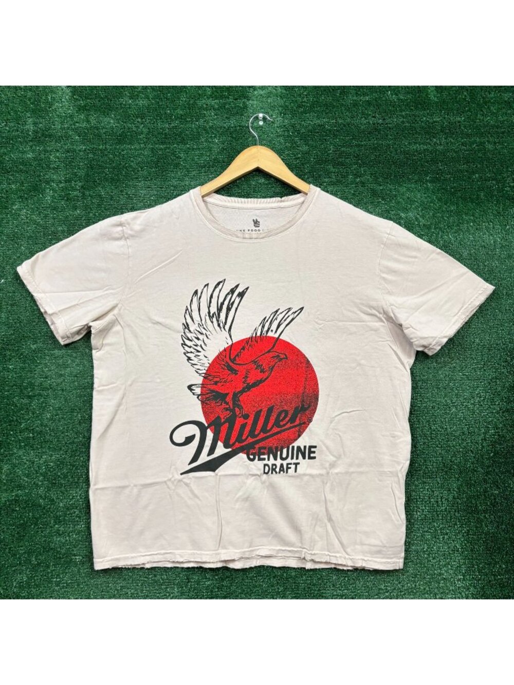 Miller Genuine Draft Logo beige T-Shirt Size Extra Large